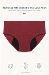 10 Pcs Comfy High Support Mid Rise Period Panties - Breathable Cotton Lingerie with Polyester Lining for Comfortable Wear - Full Coverage, Simple Solid Color Design, Anti-Leak Protection - Lena & Miles Exquisite Boutique LLC.