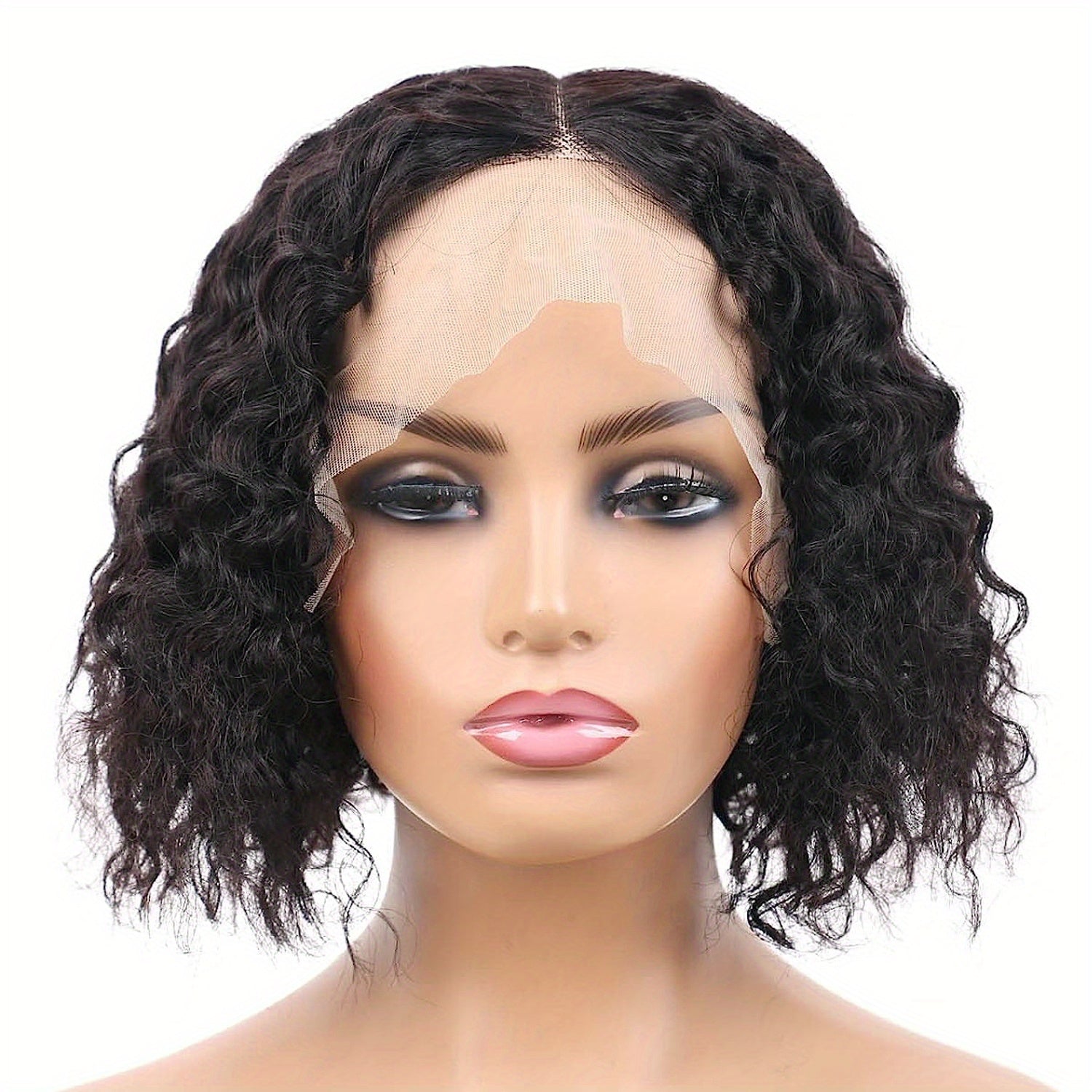 Beaushine Luxury Bob Human Hair Wigs - Short Water Wave Wet Wavy Style for Black Women - 10inch 13x4x1 Middle Part, Glueless Lace Closure, Pre-Plucked, 150% Density - Naturally Luscious and Easy to Style - Lena & Miles Exquisite Boutique LLC.