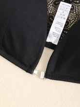 Triangle Cups Front Buckle Bras, Lace Stitching Beauty Back Bra With Removable Pads, Women&