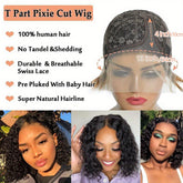 Beaushine Luxury Bob Human Hair Wigs - Short Water Wave Wet Wavy Style for Black Women - 10inch 13x4x1 Middle Part, Glueless Lace Closure, Pre-Plucked, 150% Density - Naturally Luscious and Easy to Style - Lena & Miles Exquisite Boutique LLC.