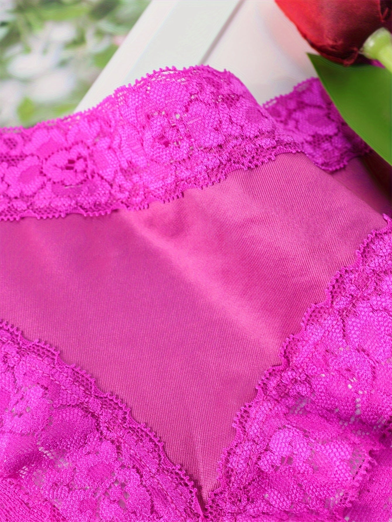 Adorable Heart Print Hipster Panties with Festive Lace Trim - Low Waist, Soft & Comfortable Intimates for Women - Perfect Kings Day Lingerie - Lena & Miles Exquisite Boutique LLC.