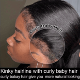 Kinky Straight 4C Edges Wig Human Hair 13x4 Lace Front Human Hair Wigs Yaki Straight Lace Front Wig For Women Brazilian Remy Human Hair Wig With Curly Baby Hair 18-30 Inch Natural Color - Lena & Miles Exquisite Boutique LLC.