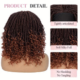 Headband Wig Headband Dreadlock Curly Hair Synthetic Wig Locs Crochet Hair Dark Brown/ Black/ 99J Ginger Color Crochet Twist Braids Hair Wigs Afro Curly Synthetic Hair Braiding Wig African Hairstyle For Women - Lena & Miles Exquisite Boutique LLC.