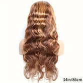 Honey Blonde Lace Front Wig Human Hair 13x4 HD Transparent 4/27 Highlight Ombre Lace Front Wigs Human Hair Pre Plucked With Baby Hair 180% Density Body Wave Glueless Human Hair Wigs For Women - Lena & Miles Exquisite Boutique LLC.
