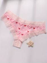 Adorable Heart Print Hipster Panties with Festive Lace Trim - Low Waist, Soft & Comfortable Intimates for Women - Perfect Kings Day Lingerie - Lena & Miles Exquisite Boutique LLC.