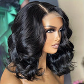 Loose Body Wave Short Bob Lace Front Human Hair Wigs For Women 13x4 HD Transparent Brazilian Lace Frontal Wig Closure Lace Wig Glueless Pre Plucked 10 12 14 16 Inch Blunt Cut Bob Wigs 200% Density - Lena & Miles Exquisite Boutique LLC.