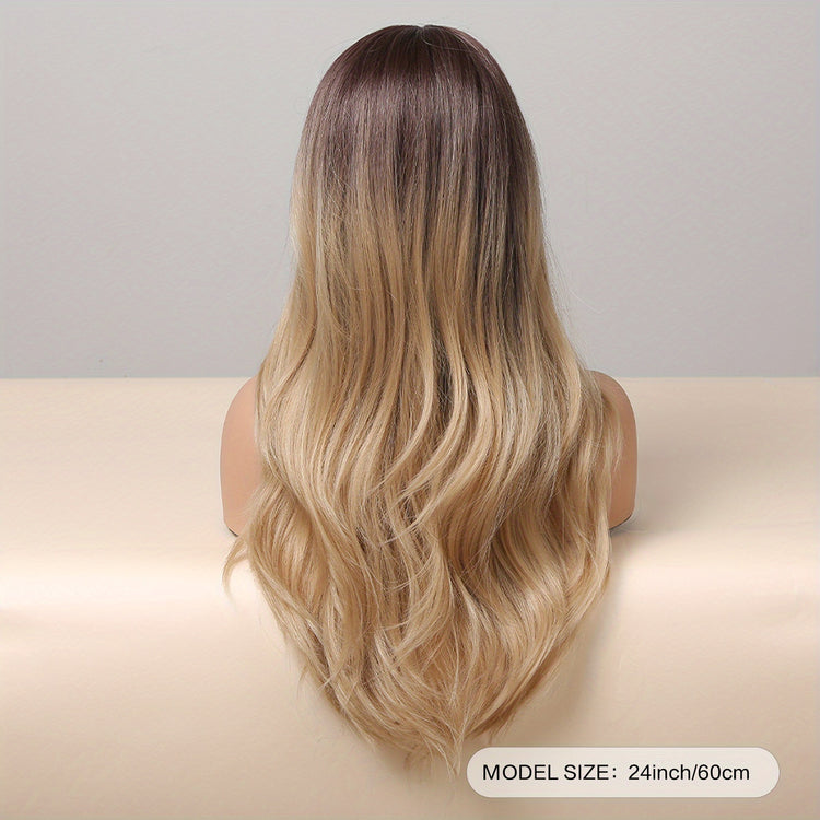 24 Inch Long, Coily, Heat Resistant Pink Body Wave Hair Wigs with Bangs - Synthetic Fiber, Fantasy Theme, Perfect for Daily, Party, Cosplay, Music Festival Use - High-Quality, Soft, Natural-Looking Hair for Women and Girls - Lena & Miles Exquisite Boutique LLC.