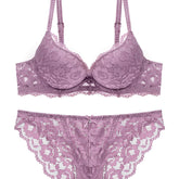 Romantic Lace Embroidery Lingerie Set - Soft & Breathable Push-Up Bra with Sheer Panty - Perfect Seductive Valentines Gift for Her - Womens Comfortable Intimate Wear - Lena & Miles Exquisite Boutique LLC.