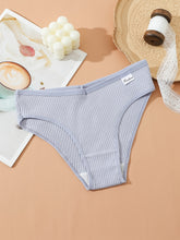 8pcs Seamless Ribbed Bikini, Comfy & Breathable Low Waist Panties, Women&