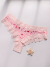 Adorable Heart Print Hipster Panties with Festive Lace Trim - Low Waist, Soft & Comfortable Intimates for Women - Perfect Kings Day Lingerie - Lena & Miles Exquisite Boutique LLC.