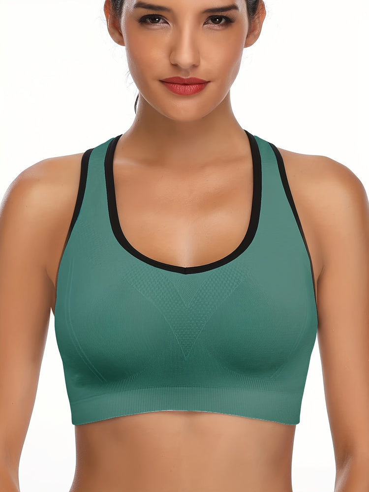 3pcs Criss Cross Back Sports Bras, Comfy & Breathable versatile Fitness Tank Bra, Women&