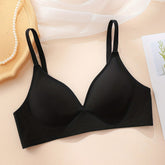 Simple Solid Wireless Bra, Comfy & Breathable Stretch Intimates Bra, Women&