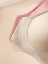 Simple Solid Wireless Bra, Comfy & Breathable Stretch Intimates Bra, Women&