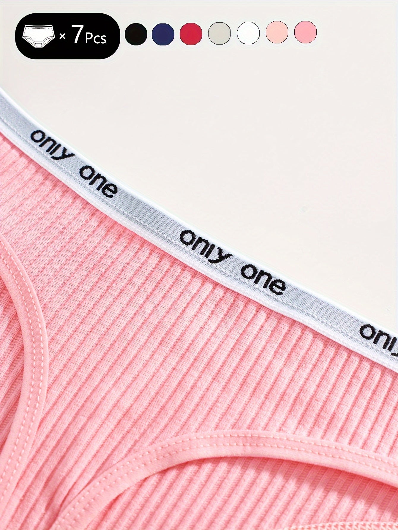 7pcs Letter Tape Thongs, Comfy & Skin-friendly Low Waist Intimates Panties, Women&