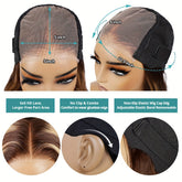 Glueless Wigs Human Hair Pre Cut Lace 4/27 Highlight Ombre Straight Lace Front Wig Human Hair 180% Density 5X5 HD Honey Blonde Lace Front Wig Human Hair For Women Pre Plucked With Baby Hair - Lena & Miles Exquisite Boutique LLC.