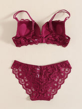 Romantic Lace Embroidery Lingerie Set - Soft & Breathable Push-Up Bra with Sheer Panty - Perfect Seductive Valentines Gift for Her - Womens Comfortable Intimate Wear - Lena & Miles Exquisite Boutique LLC.
