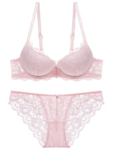 Romantic Lace Embroidery Lingerie Set - Soft & Breathable Push-Up Bra with Sheer Panty - Perfect Seductive Valentines Gift for Her - Womens Comfortable Intimate Wear - Lena & Miles Exquisite Boutique LLC.