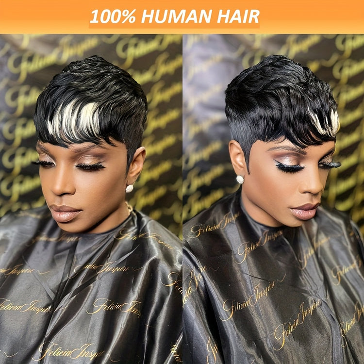 Pixie Cut Wig For Women Human Hair 613 Mixed 27
