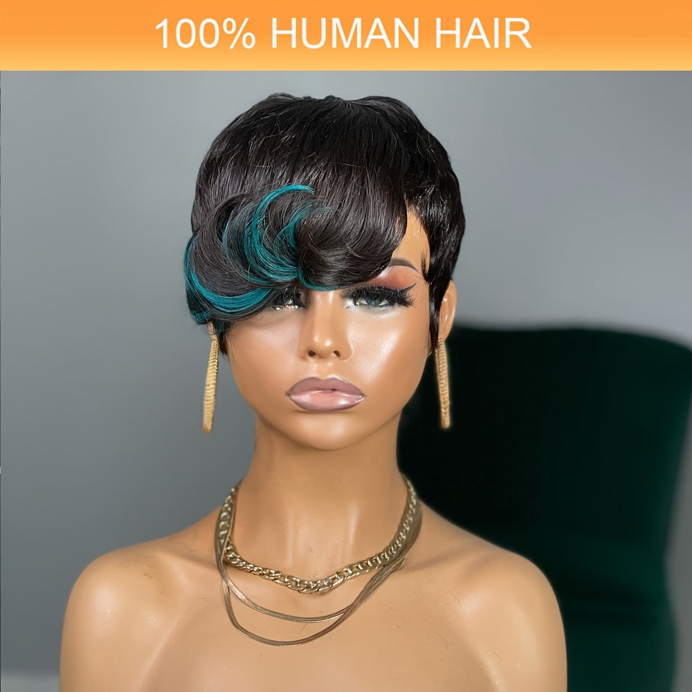 Brazilian Remy Human Hair Pixie Cut Wigs for Women - Glueless Wear & Go Wig with Layered Body Wave, 150% Density Rose Net Cap, Multi-Color Options for Halloween, Music Festivals & Carnaval, Festive Hair Wig | Modern Hairstyle - Lena & Miles Exquisite Boutique LLC.