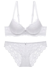 Romantic Lace Embroidery Lingerie Set - Soft & Breathable Push-Up Bra with Sheer Panty - Perfect Seductive Valentines Gift for Her - Womens Comfortable Intimate Wear - Lena & Miles Exquisite Boutique LLC.