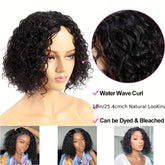 Beaushine Luxury Bob Human Hair Wigs - Short Water Wave Wet Wavy Style for Black Women - 10inch 13x4x1 Middle Part, Glueless Lace Closure, Pre-Plucked, 150% Density - Naturally Luscious and Easy to Style - Lena & Miles Exquisite Boutique LLC.