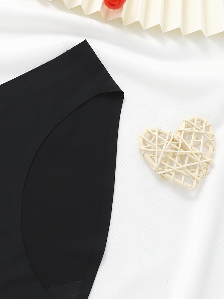 7pcs Mixed Color Bikini Panties, Breathable & Soft Elastic Panties, Women&