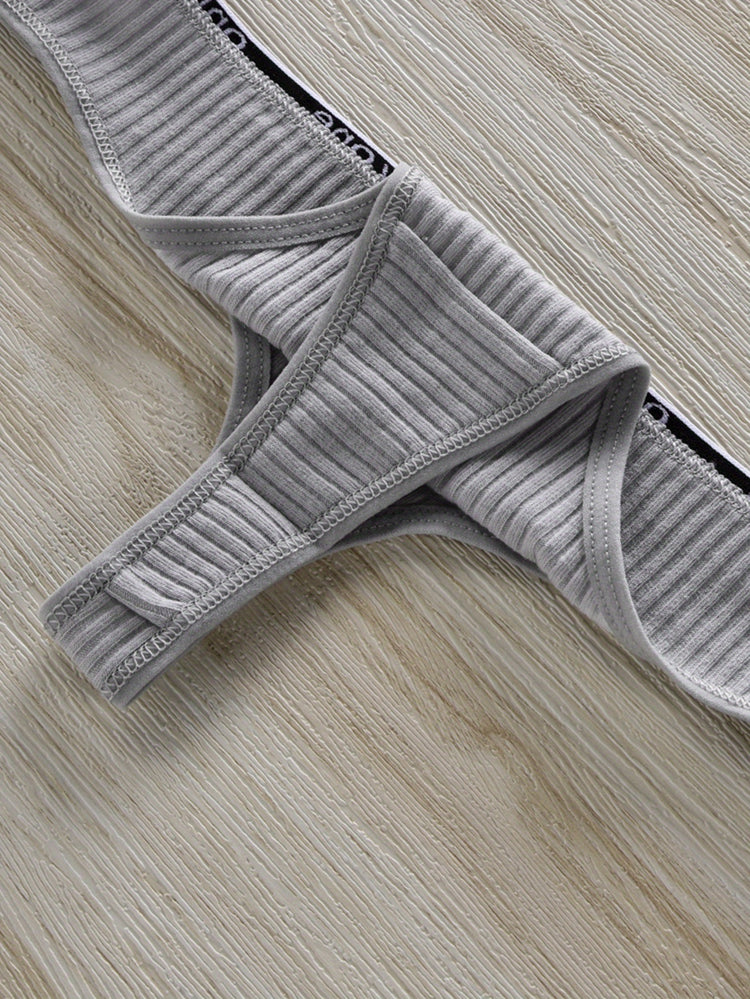 7pcs Letter Tape Thongs, Comfy & Skin-friendly Low Waist Intimates Panties, Women&