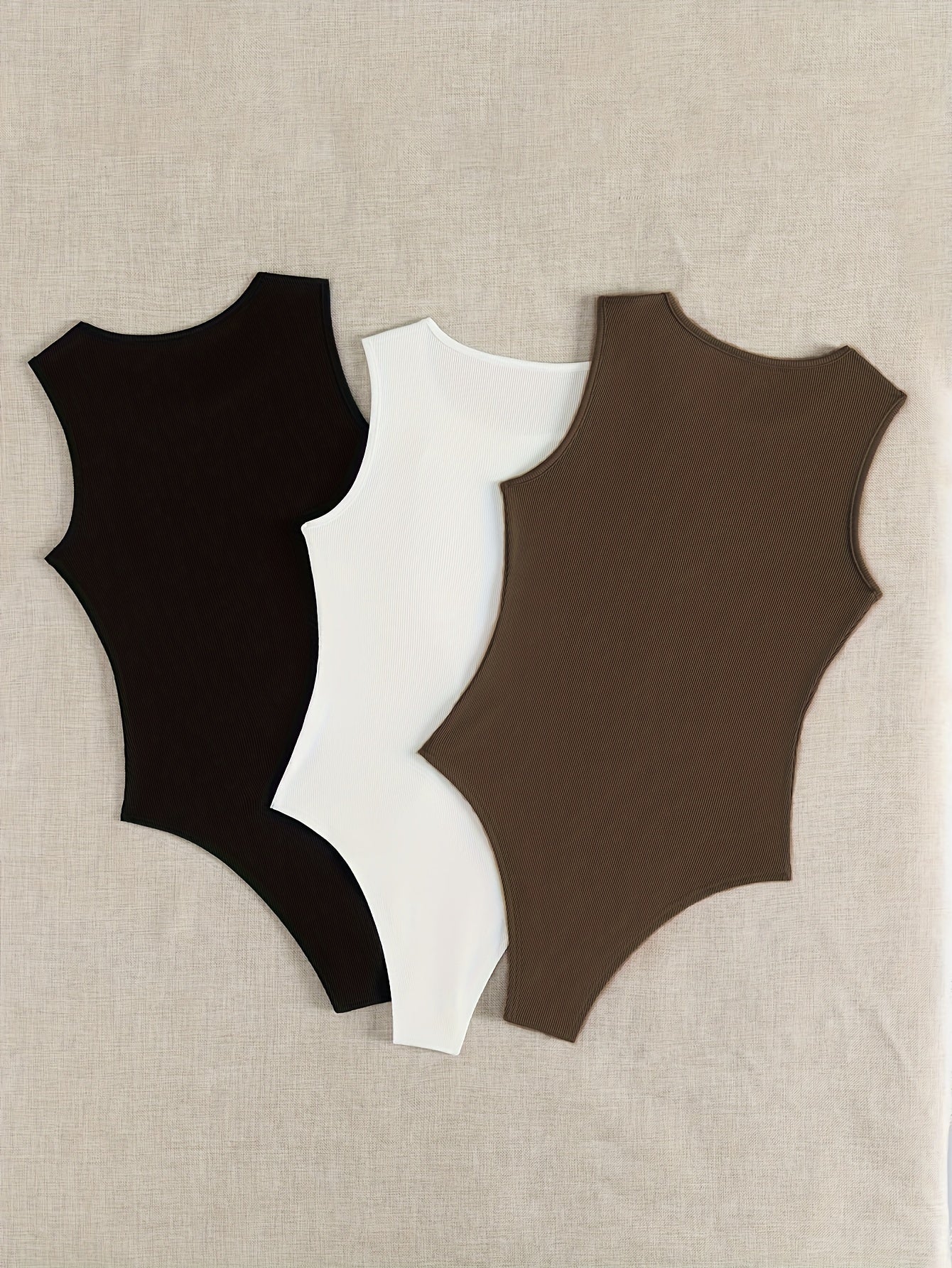3-Pack Versatile Sleeveless Bodysuits for Women - Form-Fitting Crew Neck Design, Everyday Comfort & Style in a Bodycon Fit - Lena & Miles Exquisite Boutique LLC.