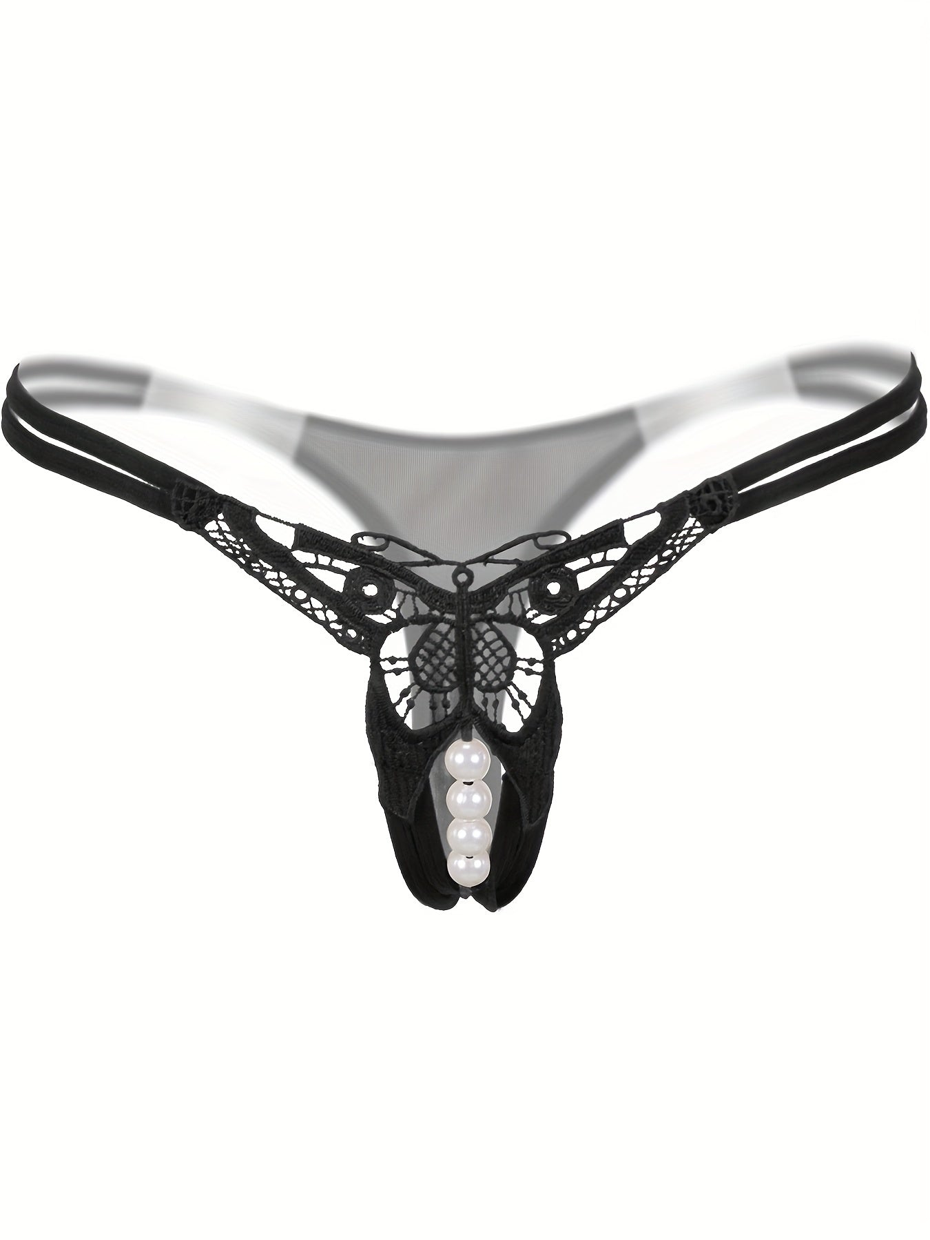 Sexy Butterfly Embroidery Thongs - Sheer Mesh Panties With Open Crotch For Women&