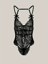 Sexy Floral Lace Sleeveless Teddy Bodysuit - Deep V Backless, Seductive Lingerie, Soft Comfortable Fabric, Perfect for Romantic Nights, Honeymoon, Anniversary, and Bachelorette Party - Womens Underwear for Confidence Boost - Lena & Miles Exquisite Boutique LLC.