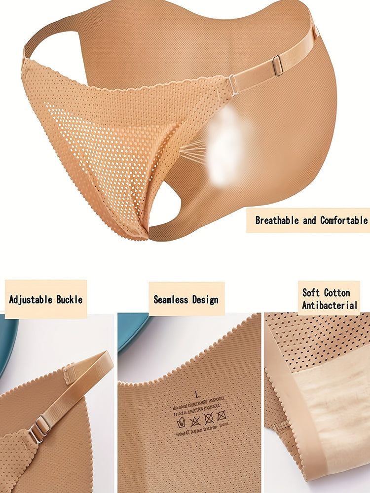 Fake Butt Lifting Bikini Panties, Breathable & Thin Invisible Intimates Panties, Women&