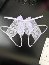 Semi-Sheer Jacquard Knit Briefs - Contrast Lace, Cut Out Scallop Trim, Open Crotch, Hand Wash Only, Sexy Womens Lingerie & Underwear for Adults - Lena & Miles Exquisite Boutique LLC.