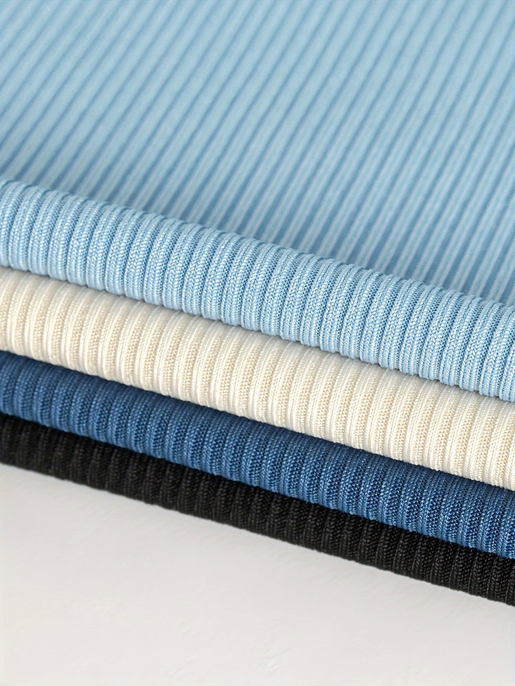 4 Pack Solid Bodysuits, Casual Asymmetrical Shoulder Bodysuits, Women&