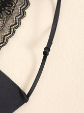 Triangle Cups Front Buckle Bras, Lace Stitching Beauty Back Bra With Removable Pads, Women&