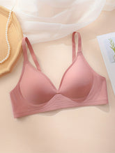 Simple Solid Wireless Bra, Comfy & Breathable Stretch Intimates Bra, Women&