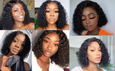Beaushine Luxury Bob Human Hair Wigs - Short Water Wave Wet Wavy Style for Black Women - 10inch 13x4x1 Middle Part, Glueless Lace Closure, Pre-Plucked, 150% Density - Naturally Luscious and Easy to Style - Lena & Miles Exquisite Boutique LLC.