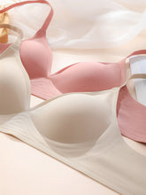 Simple Solid Wireless Bra, Comfy & Breathable Stretch Intimates Bra, Women&