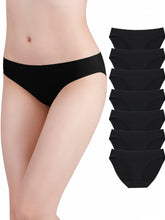 7pcs Mixed Color Bikini Panties, Breathable & Soft Elastic Panties, Women&