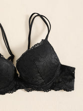 Romantic Lace Embroidery Lingerie Set - Soft & Breathable Push-Up Bra with Sheer Panty - Perfect Seductive Valentines Gift for Her - Womens Comfortable Intimate Wear - Lena & Miles Exquisite Boutique LLC.