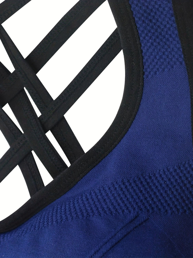 3pcs Criss Cross Back Sports Bras, Comfy & Breathable versatile Fitness Tank Bra, Women&