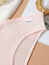8pcs Seamless Ribbed Bikini, Comfy & Breathable Low Waist Panties, Women&