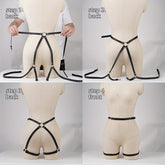 Sexy Gothic Body Harness - Adjustable Waist, Erotic Leg Belt, Women&