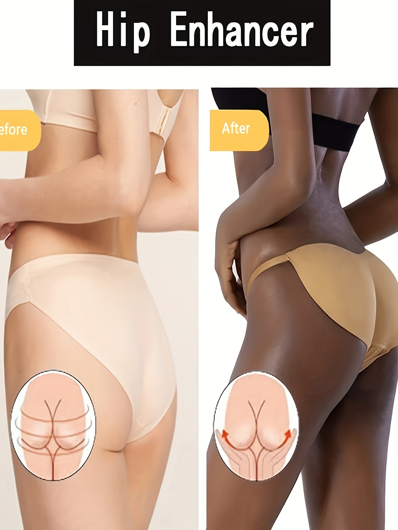 Fake Butt Lifting Bikini Panties, Breathable & Thin Invisible Intimates Panties, Women&