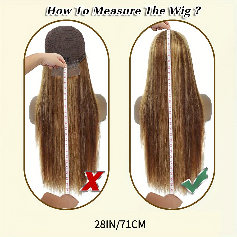 Glueless Wigs Human Hair Pre Cut Lace 4/27 Highlight Ombre Straight Lace Front Wig Human Hair 180% Density 5X5 HD Honey Blonde Lace Front Wig Human Hair For Women Pre Plucked With Baby Hair - Lena & Miles Exquisite Boutique LLC.