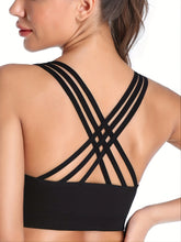 3pcs Criss Cross Back Sports Bras, Comfy & Breathable versatile Fitness Tank Bra, Women&