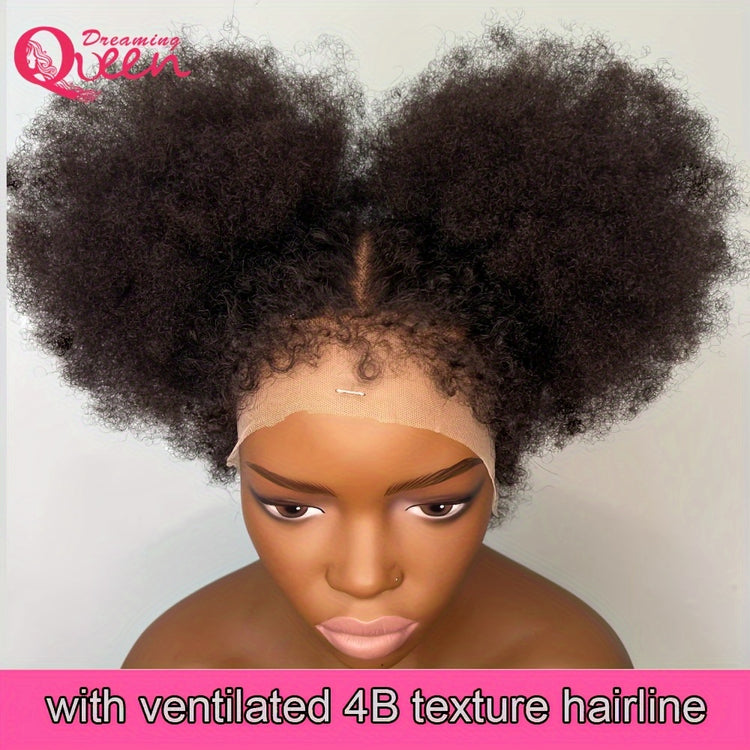 180% Density Afro Kinky Curly Lace Wig - Lace Wigs With 4B Hairline, Transparent HD Lace, Preplucked Mongolian Hair, 13x4 Lace Frontal, Kinky Edges, Real Natural Hairline, Fluffy Hair For Women - Lena & Miles Exquisite Boutique LLC.