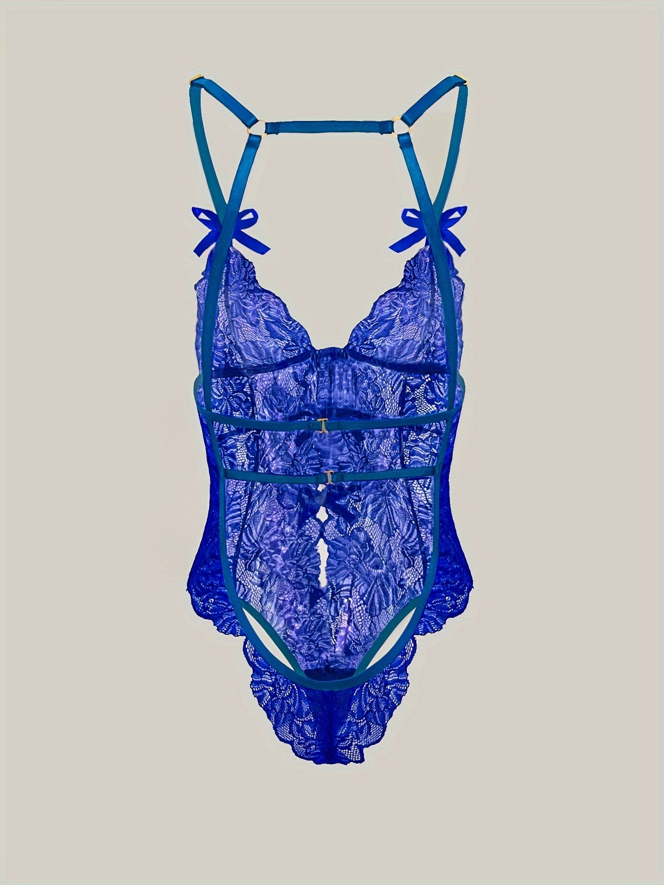 Sexy Floral Lace Sleeveless Teddy Bodysuit - Deep V Backless, Seductive Lingerie, Soft Comfortable Fabric, Perfect for Romantic Nights, Honeymoon, Anniversary, and Bachelorette Party - Womens Underwear for Confidence Boost - Lena & Miles Exquisite Boutique LLC.