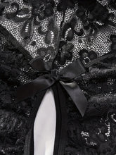 Plus Size Seductive Floral Lace Bodysuit - Plunging Halter Neck, Open Crotch, Medium Stretch, Sheer, Knit Fabric, Polyester Material - Sexy Lingerie for Women - Lena & Miles Exquisite Boutique LLC.