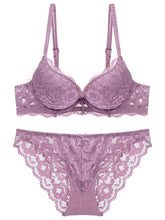 Romantic Lace Embroidery Lingerie Set - Soft & Breathable Push-Up Bra with Sheer Panty - Perfect Seductive Valentines Gift for Her - Womens Comfortable Intimate Wear - Lena & Miles Exquisite Boutique LLC.