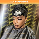 Pixie Cut Wig For Women Human Hair 613 Mixed 27